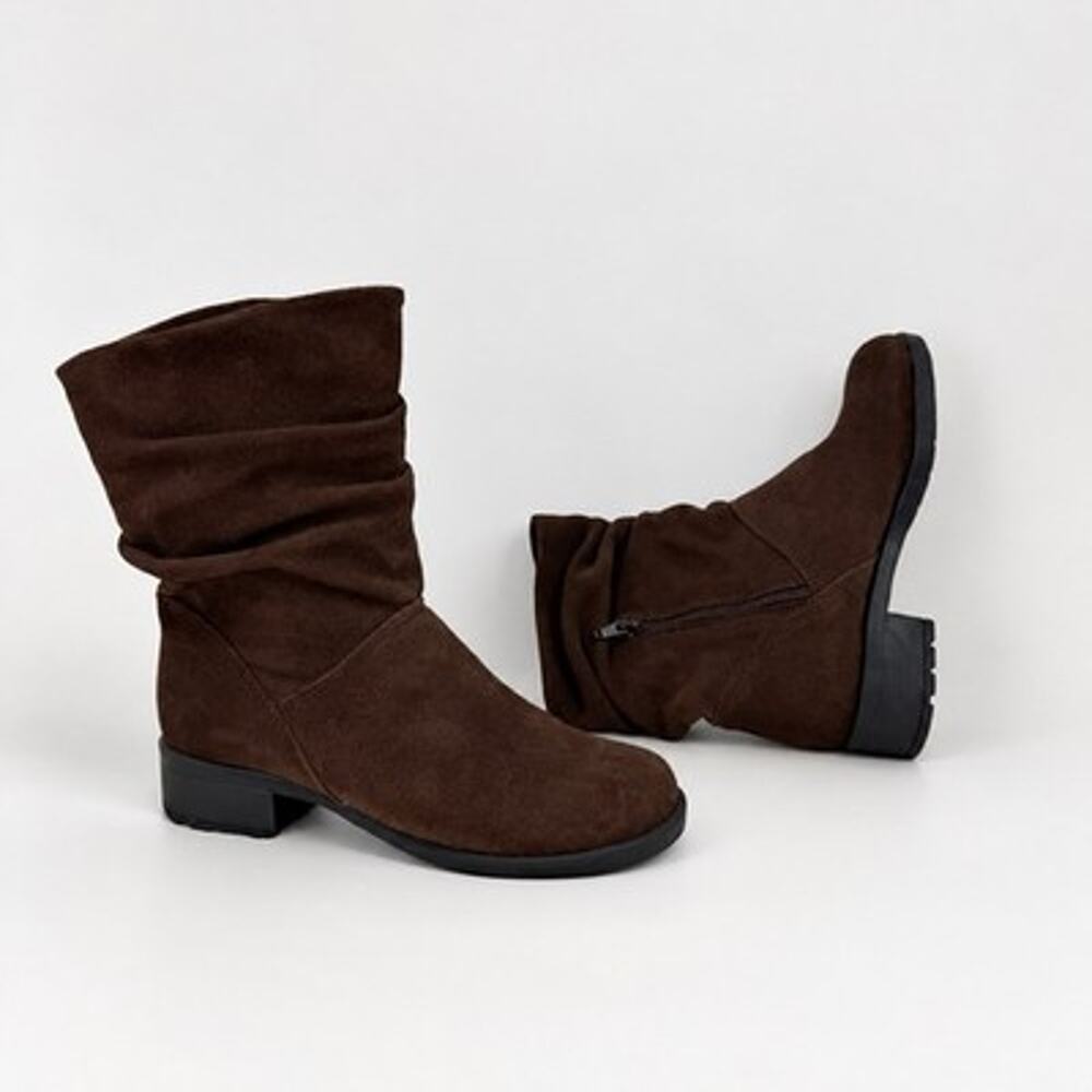 Martino Chantelle Suede Slouch Boots Womens Size 6 Chocolate Brown Mid Calf